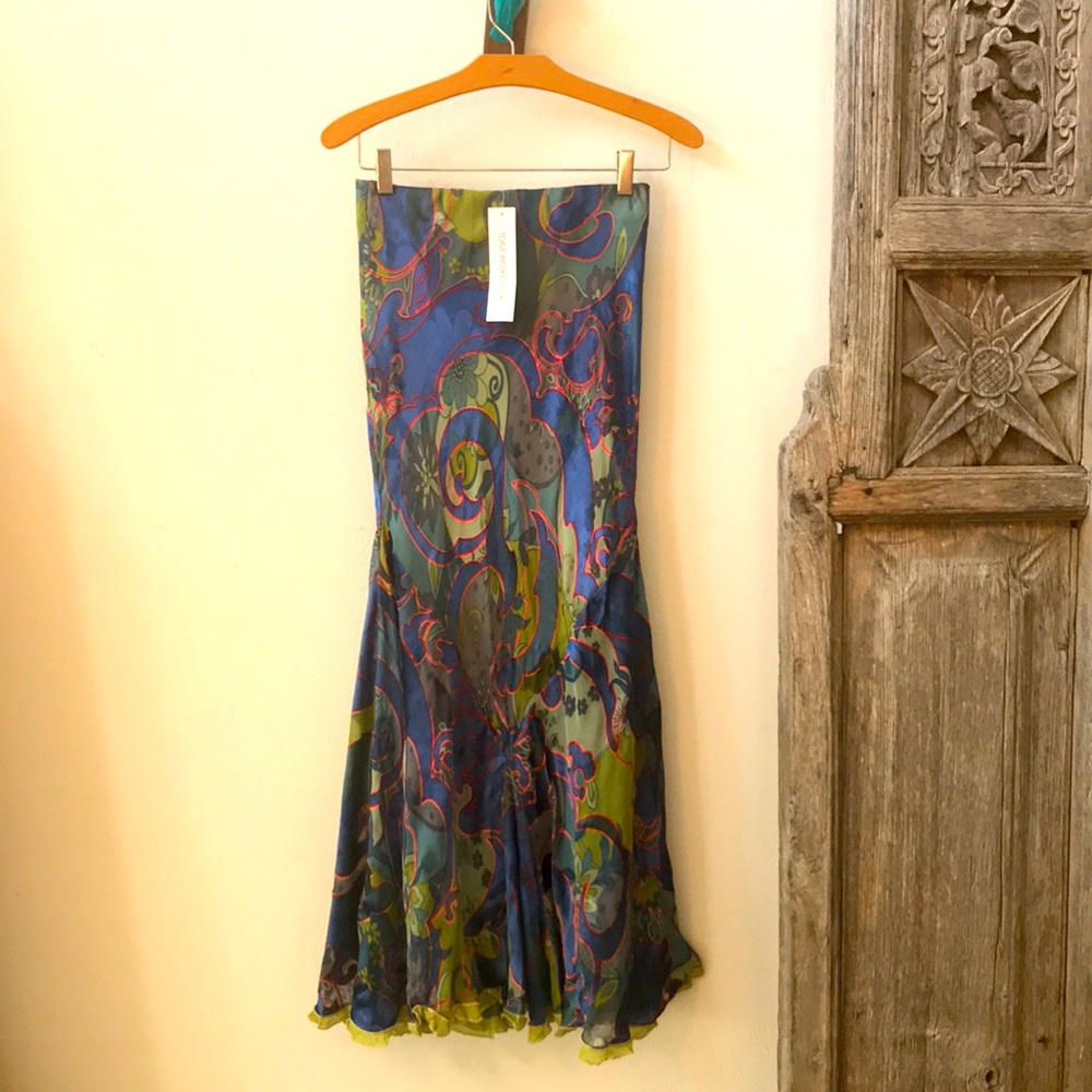 Satin Devore Silk Maxi dress NWT